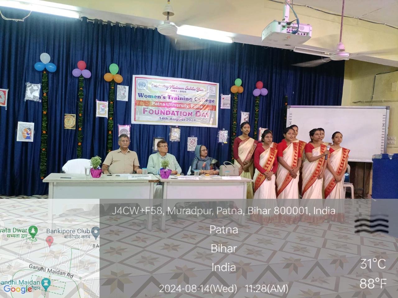 Laying foundation stone for hostel and celebrating platinum jubilee of women’s Training College Date:-14/08/2024